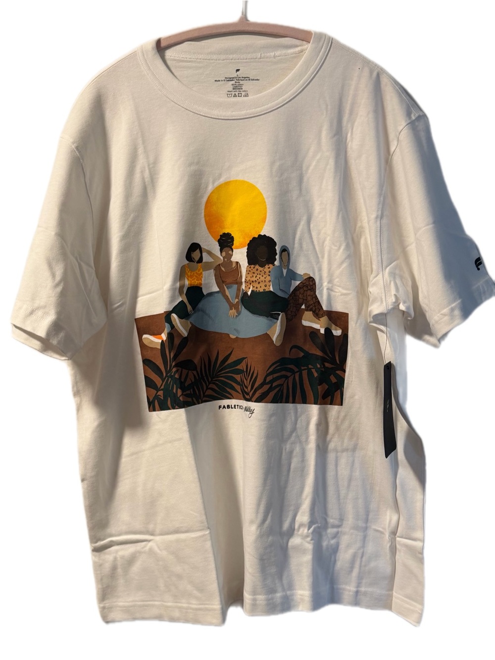 Fabletics Harmony Unisex Graphic Tee in classic white